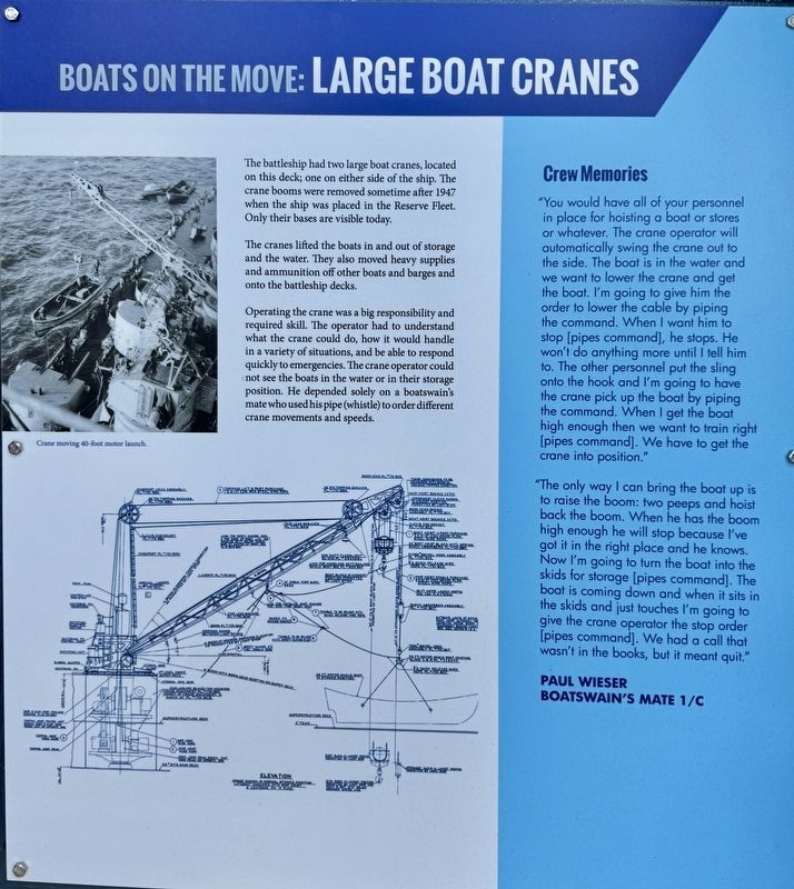 Boats on the Move: Large Boat Cranes Marker. Click for full size. Boats on the Move: Large Boat Cranes Marker image. Click for full size.