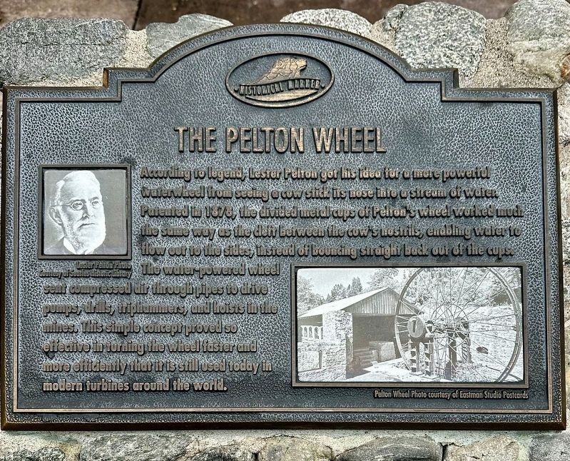 The Pelton Wheel Marker. Click for full size. The Pelton Wheel Marker image. Click for full size.