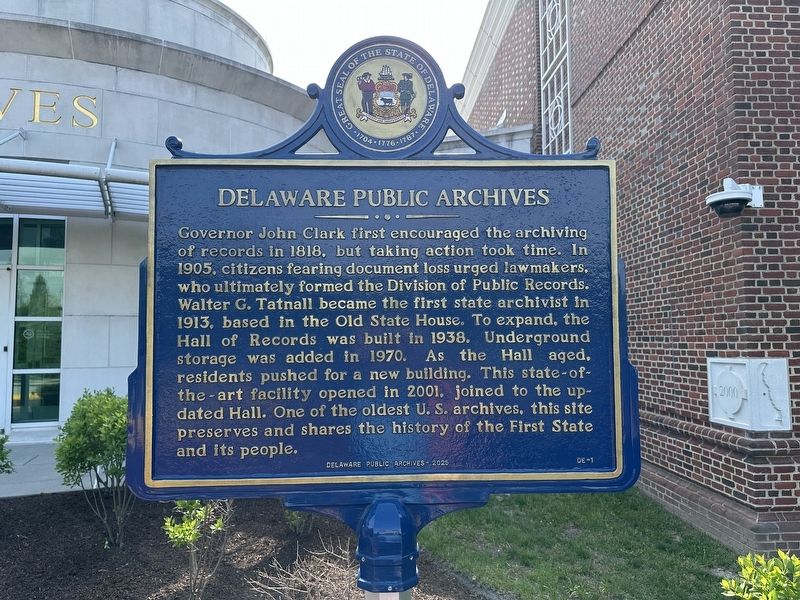 Delaware Public Archives Marker image. Click for full size.