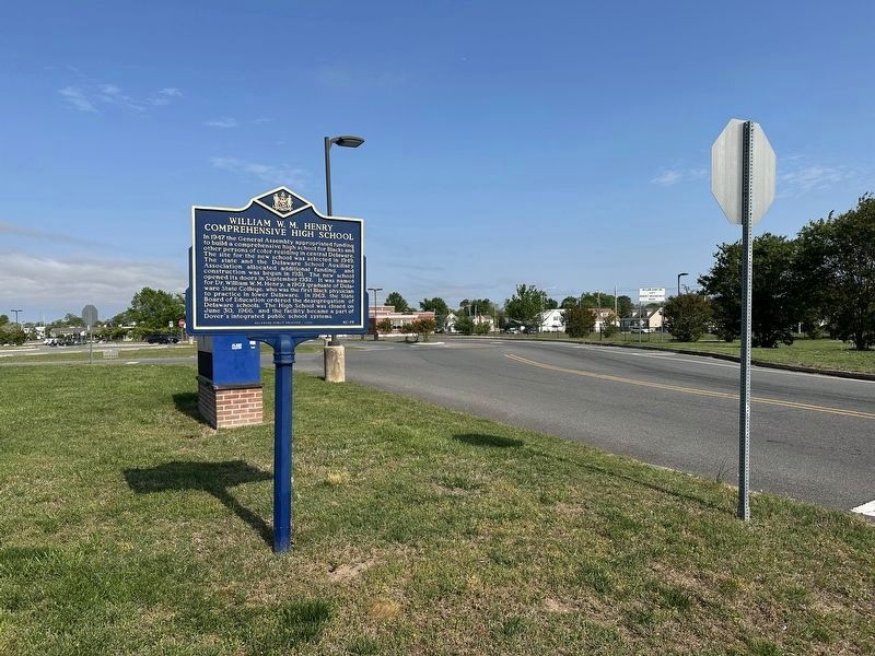 William W.M. Henry Comprehensive High School Marker - wide view. Click for full size. William W.M. Henry Comprehensive High School Marker - wide view image. Click for full size.