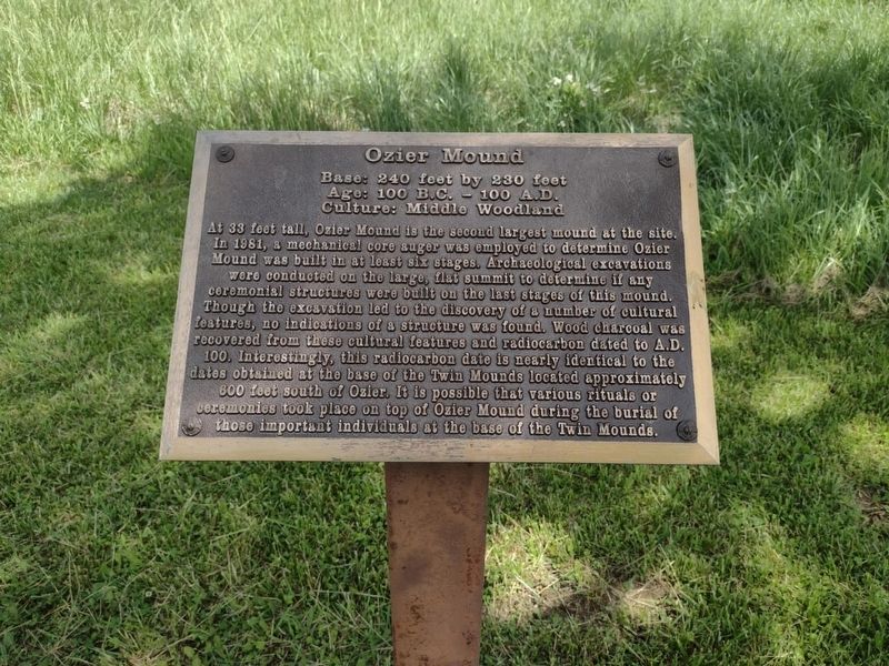 Ozier Mound Marker. Click for full size. Ozier Mound Marker image. Click for full size.