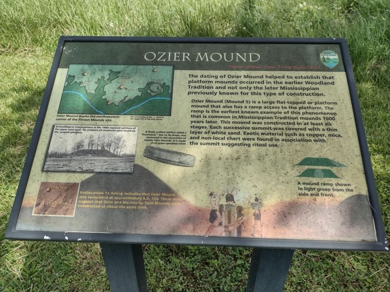 Ozier Mound Marker. Click for full size. Ozier Mound Marker image. Click for full size.