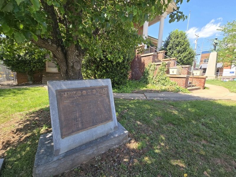 Patrick County World War II and Korean War Memorial at the base of the Patrick County Courthouse image. Click for full size.
