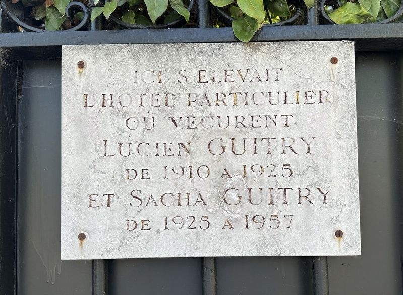 Lucien Guitry and Sacha Guitry Marker image. Click for full size.