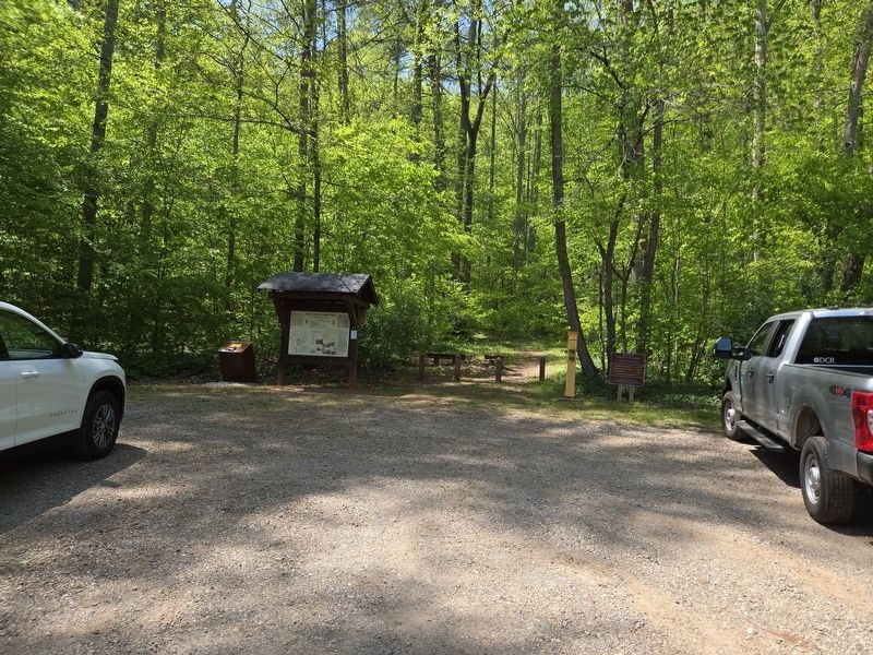 Stuart's Knob Trailhead parking lot. Click for full size. Stuart's Knob Trailhead parking lot image. Click for full size.