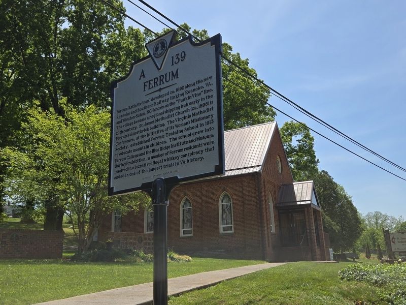 Ferrum Marker to the east of St James United Methodist Church image. Click for full size.