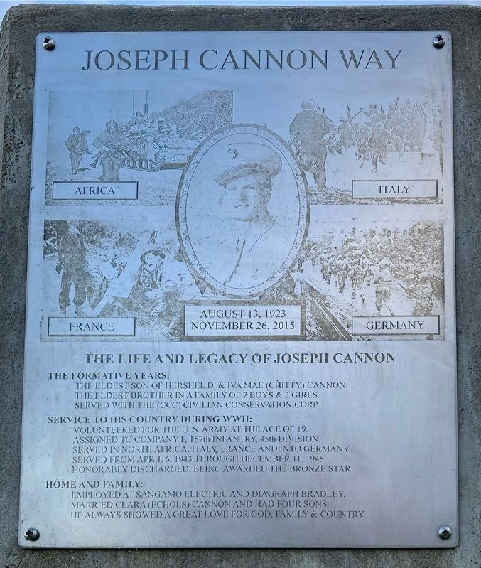 Joseph Cannon Way Marker image. Click for full size.