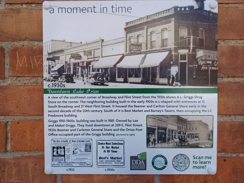 A Moment in Time c.1930s Marker. Click for full size. A Moment in Time c.1930s Marker image. Click for full size.