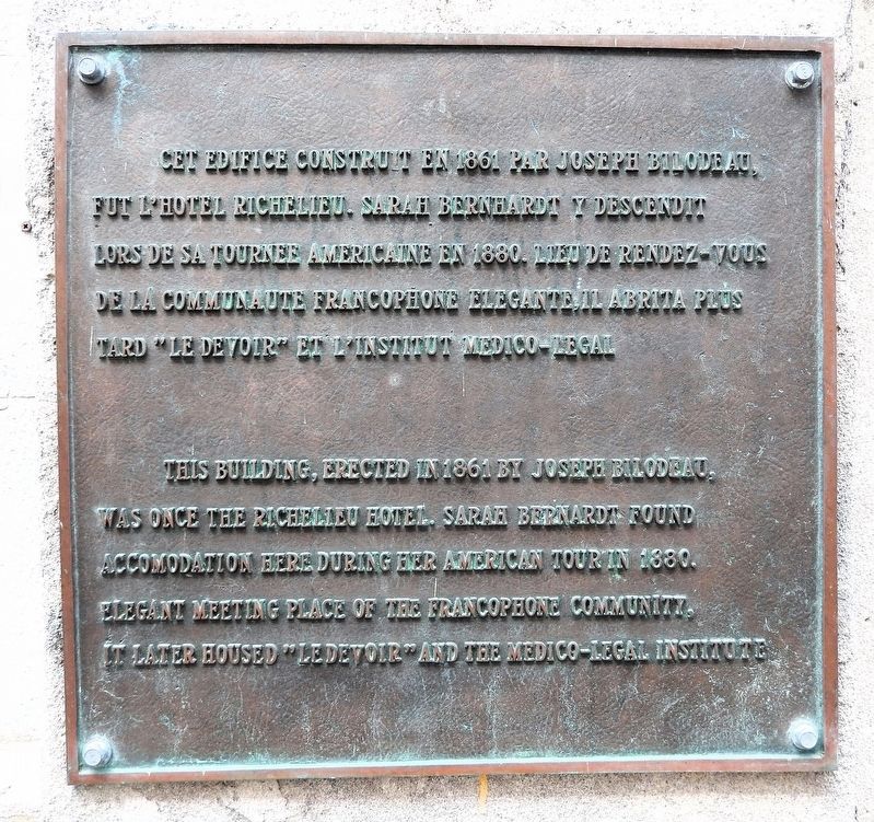 L'H�tel Richelieu / Richelieu Hotel Marker image. Click for full size.