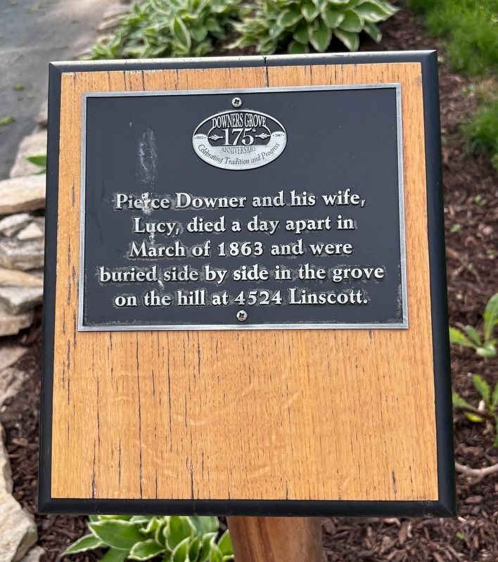 Pierce and Lucy Downer Burial Ground Marker. Click for full size. Pierce and Lucy Downer Burial Ground Marker image. Click for full size.