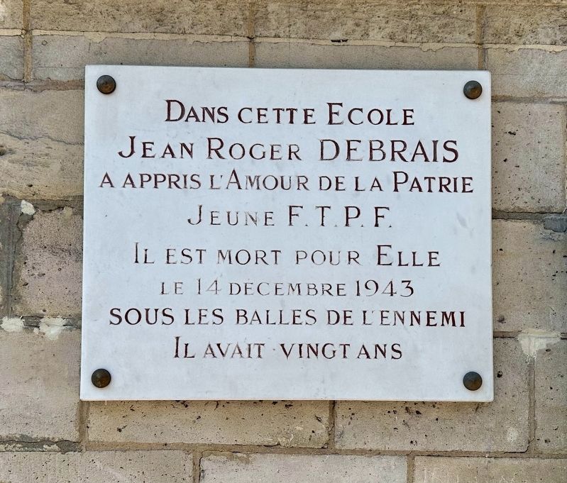 Jean Roger Debrais memorial. Click for full size. Jean Roger Debrais memorial image. Click for full size.