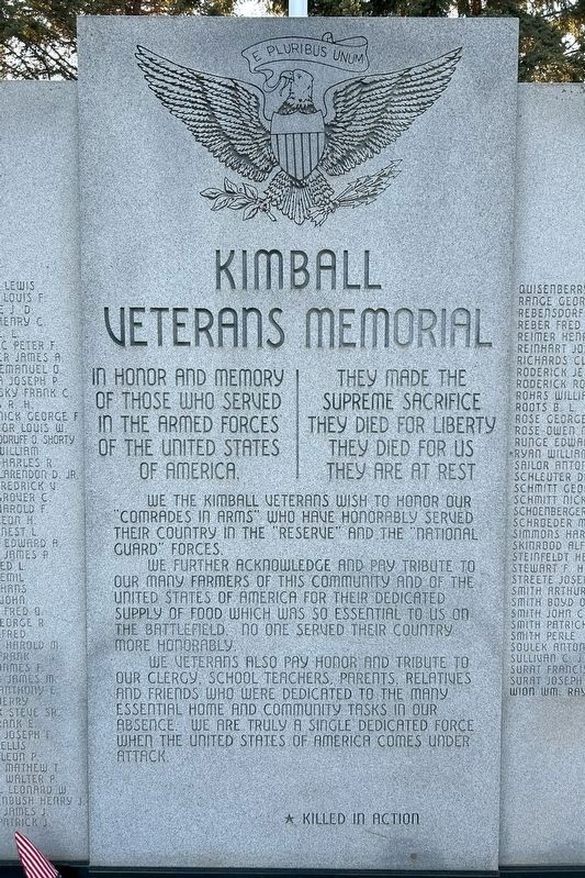 Kimball Veterans Memorial image. Click for full size.