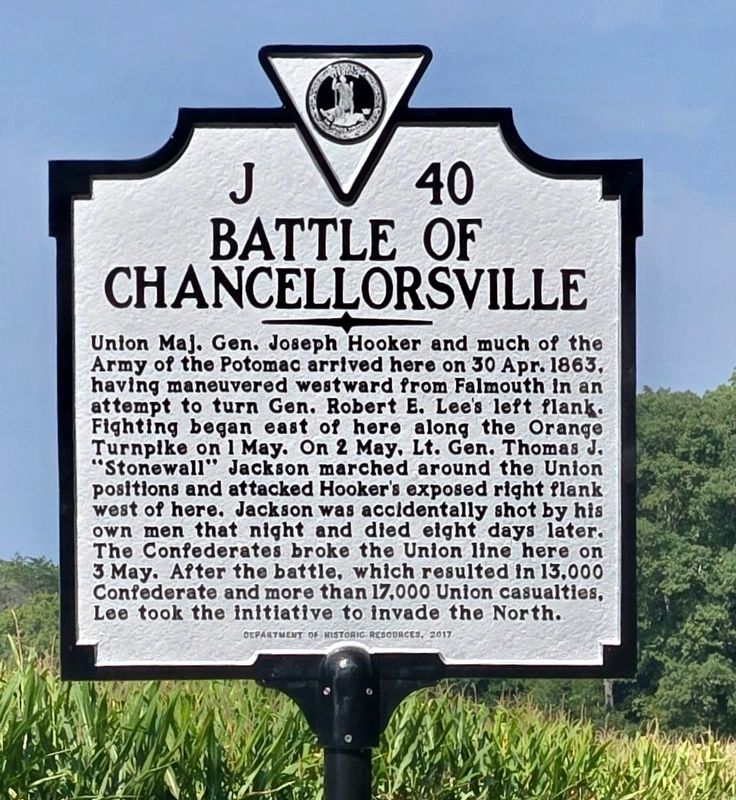 Battle of Chancellorsville Marker. Click for full size. Battle of Chancellorsville Marker image. Click for full size.