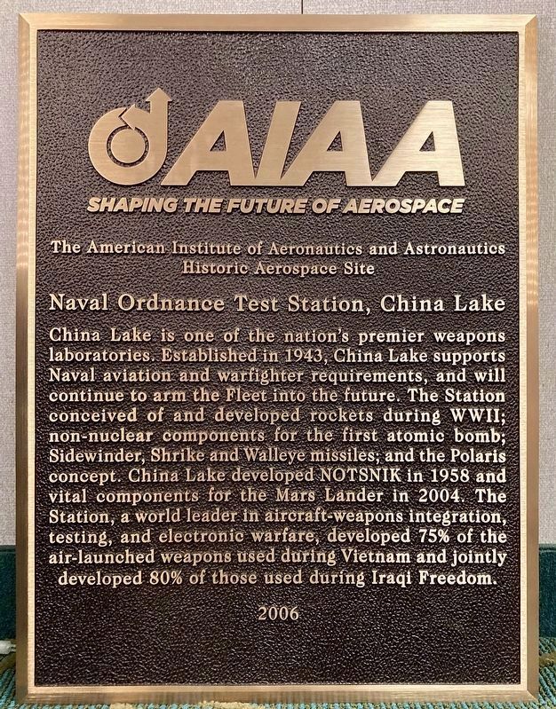 China Lake Marker. Click for full size. China Lake Marker image. Click for full size.