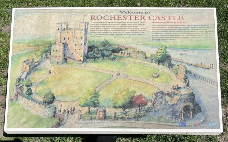 Welcome to Rochester Castle Marker. Click for full size. Welcome to Rochester Castle Marker image. Click for full size.