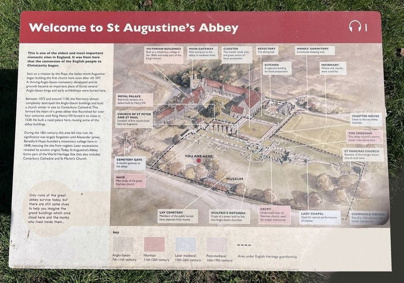 Welcome to St Augustine's Abbey Marker. Click for full size. Welcome to St Augustine's Abbey Marker image. Click for full size.