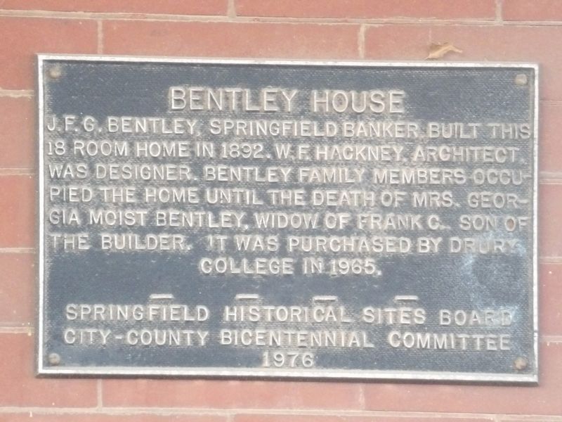 Bentley House Marker. Click for full size. Bentley House Marker image. Click for full size.