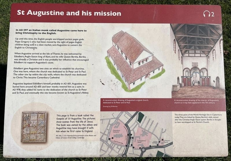 St Augustine and his mission Marker. Click for full size. St Augustine and his mission Marker image. Click for full size.