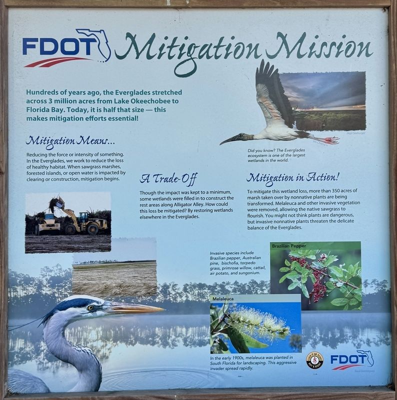 FDOT Mitigation Mission Marker. Click for full size. FDOT Mitigation Mission Marker image. Click for full size.