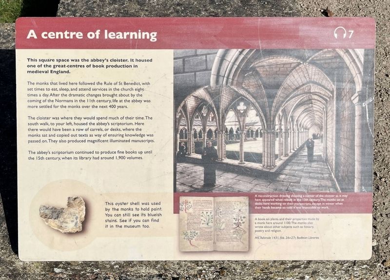 A Centre of Learning Marker. Click for full size. A Centre of Learning Marker image. Click for full size.