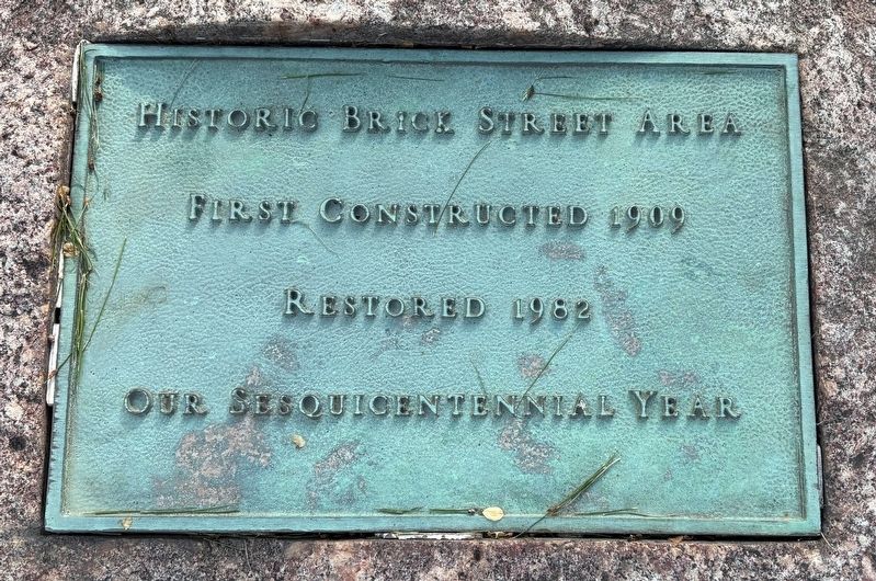 Historic Brick Street Area Marker. Click for full size. Historic Brick Street Area Marker image. Click for full size.