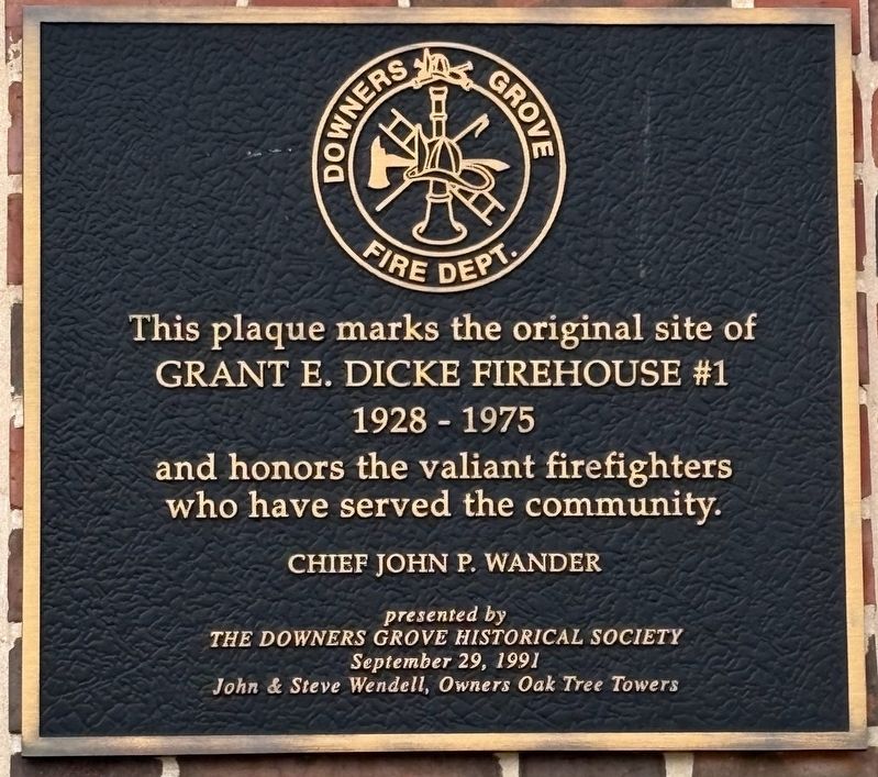 Original Site of Grant E. Dicke Firehouse Marker. Click for full size. Original Site of Grant E. Dicke Firehouse Marker image. Click for full size.