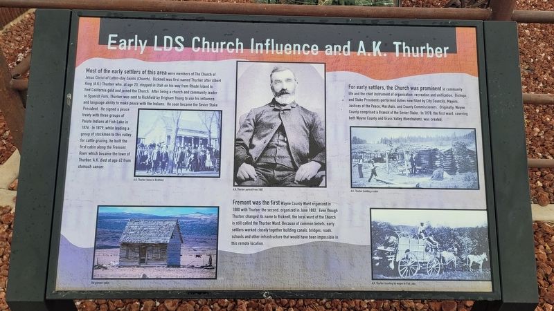 Early LDS Church Influence and A.K. Thurber Marker image. Click for full size.