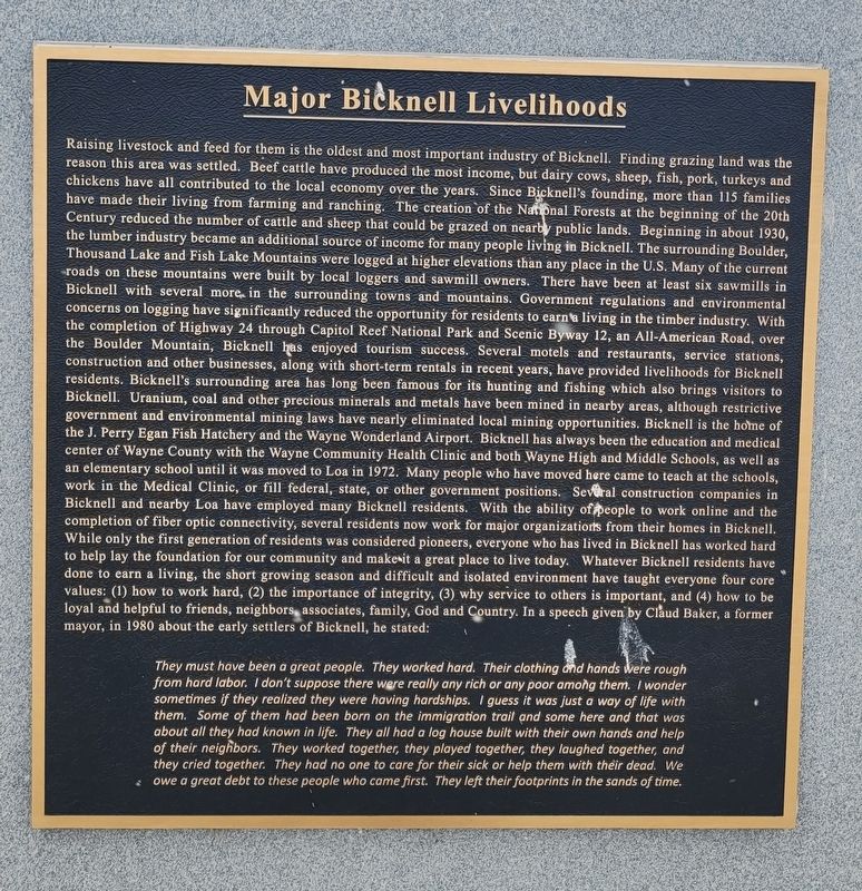 Major Bicknell Livelihoods Marker image. Click for full size.