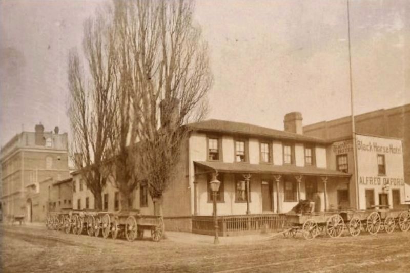 George Street looking toward King Street, 1885, the Little York Hotel is at the far left. Click for full size. George Street looking toward King Street, 1885, the Little York Hotel is at the far left image. Click for full size.