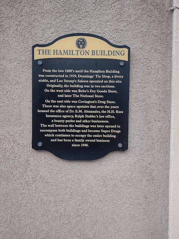 The Hamilton Building Marker image. Click for full size.