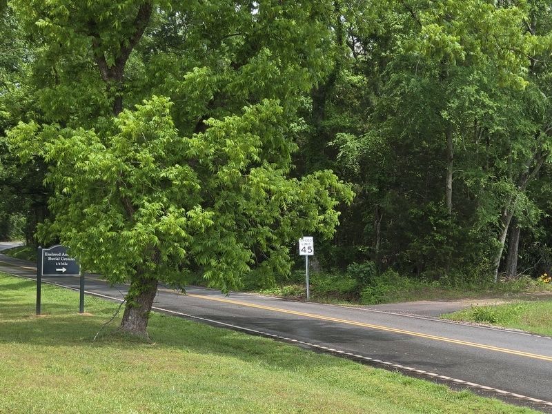 Enslaved Ancestral Burial Ground sign (left) and pathway entrance. Click for full size. Enslaved Ancestral Burial Ground sign (left) and pathway entrance image. Click for full size.
