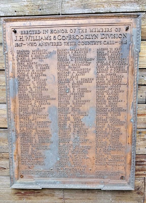 World War I Memorial <br> J.H. Williams & Co. - Brooklyn Division image. Click for full size.