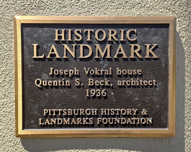 Joseph Vokral House Marker image. Click for full size.