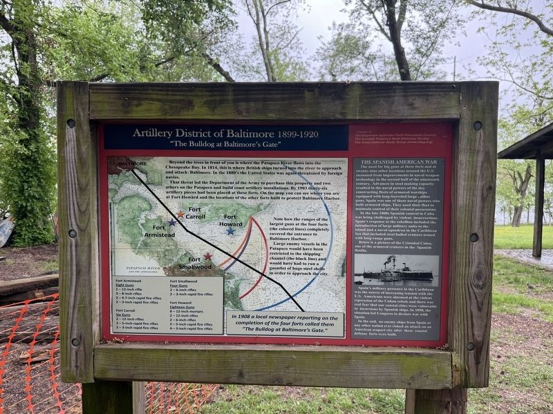 Artillery District of Baltimore 1899-1920 Marker. Click for full size. Artillery District of Baltimore 1899-1920 Marker image. Click for full size.