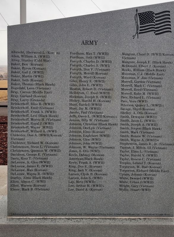 Bicknell Veterans Memorial - Left Panel image. Click for full size.