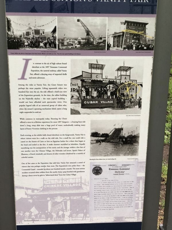 Snakes & Slides: The Exposition's Vanity Fair Marker. Click for full size. Snakes & Slides: The Exposition's Vanity Fair Marker image. Click for full size.