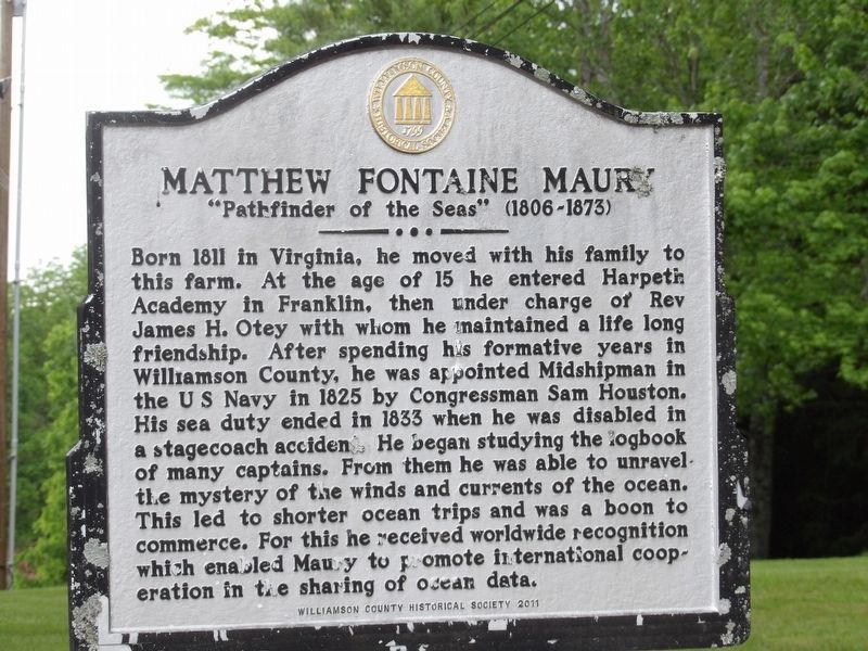 Matthew Fontaine Maury Marker. Click for full size. Matthew Fontaine Maury Marker image. Click for full size.