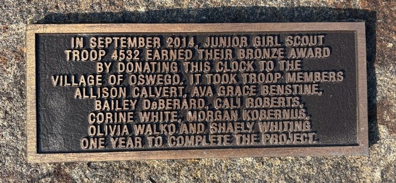 Oswego Girl Scouts Clock Marker image. Click for full size.