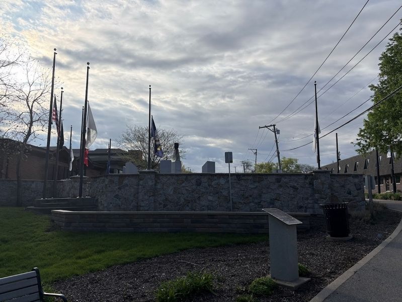Oswego Veterans Memorial Plaza rear view image. Click for full size.