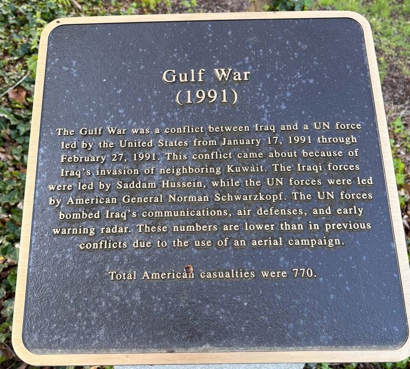 Gulf War Marker. Click for full size. Gulf War Marker image. Click for full size.