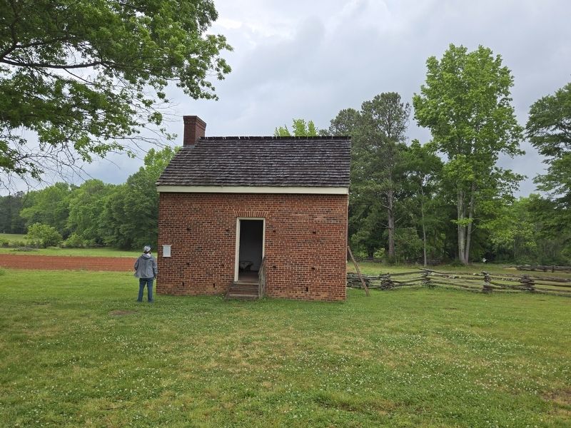 Slave Cabin. Marker is at the far left of the building.. Click for full size. Slave Cabin. Marker is at the far left of the building. image. Click for full size.