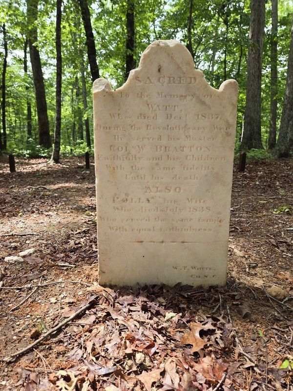 Tombstone of Watt and his wife Polly at the Enslaved Ancestral Burial Ground. Click for full size. Tombstone of Watt and his wife Polly at the Enslaved Ancestral Burial Ground image. Click for full size.