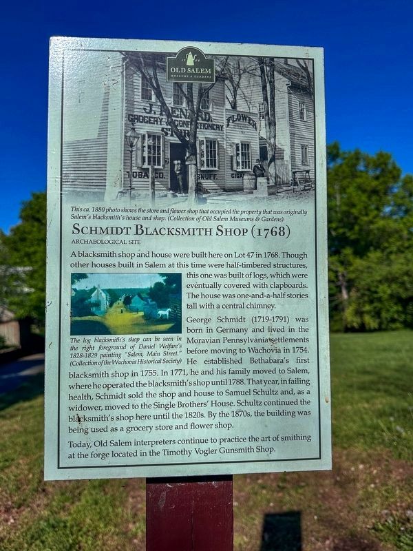 Schmidt Blacksmith Shop (1768) Marker image. Click for full size.