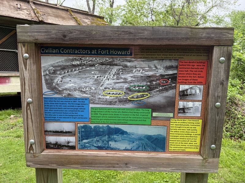 Civilian Contractors at Fort Howard Marker. Click for full size. Civilian Contractors at Fort Howard Marker image. Click for full size.