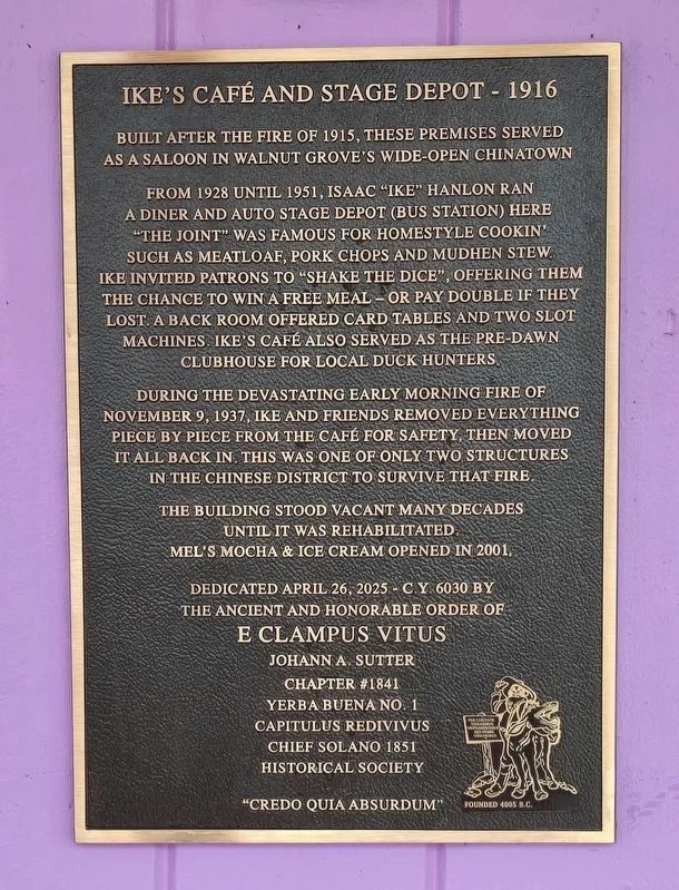 Ike's Cafe and Stage Depot - 1916 Marker. Click for full size. Ike's Cafe and Stage Depot - 1916 Marker image. Click for full size.