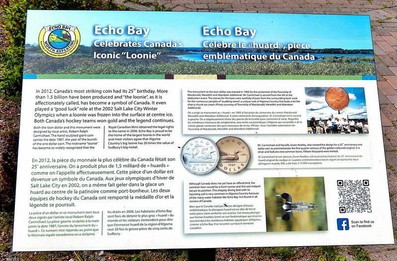 Echo Bay Celebrates Canada's Iconic “Loonie” Marker. Click for full size. Echo Bay Celebrates Canada's Iconic “Loonie” Marker image. Click for full size.