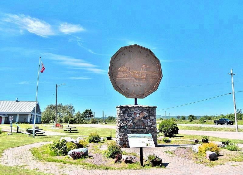 Canada's Loon Dollar Monument (<i>south elevation</i>). Click for full size. Canada's Loon Dollar Monument (<i>south elevation</i>) image. Click for full size.