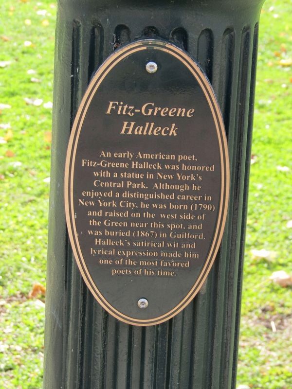 Fitz-Greene Halleck Marker. Click for full size. Fitz-Greene Halleck Marker image. Click for full size.