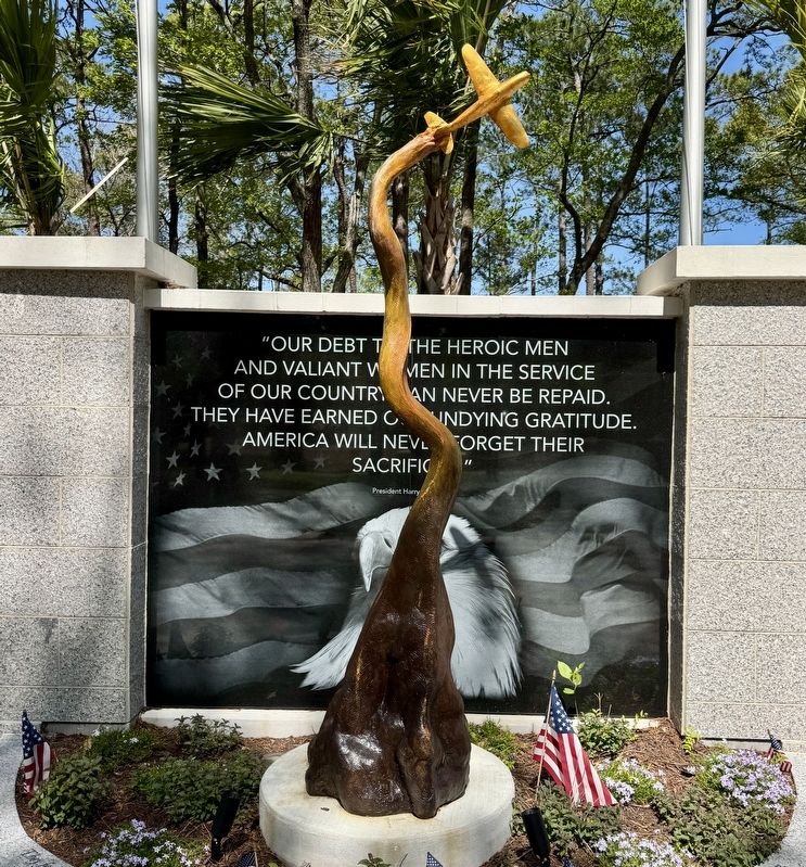 Myrtle Beach World War II Memorial (center panel). Click for full size. Myrtle Beach World War II Memorial (center panel) image. Click for full size.