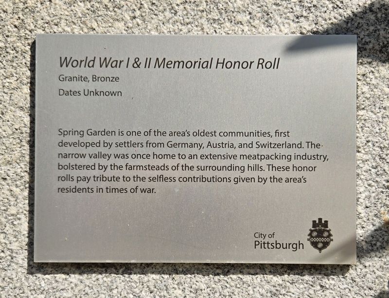 <i>World War I & II Memorial Honor Roll</i> Marker image. Click for full size.